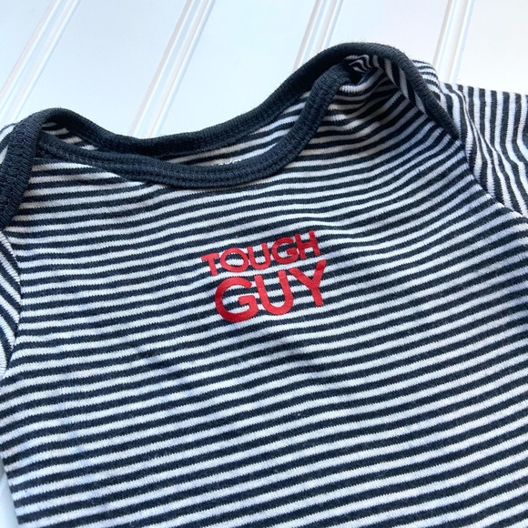 •Carter’s• Tough Guy striped onesie - Picture 2 of 5